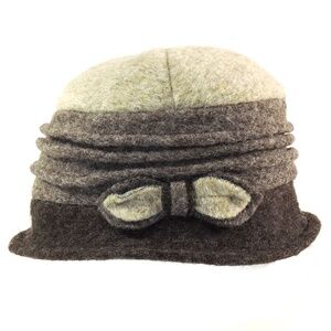 BORDONI 🇮🇹 WOMEN'S BROWN WOOL FASHION WINTER HAT